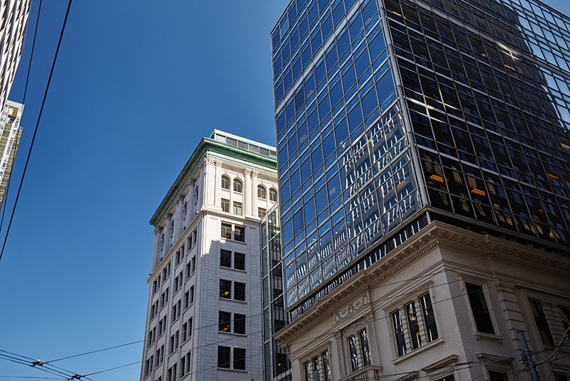 36 Toronto, an office and retail building with tall floor to ceiling windows